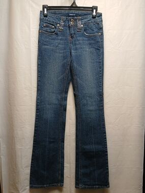 Zana Di Jeans Women's Dark Blue Bootcut Jeans with Rhinestones Embellishments